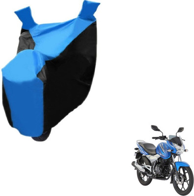MOCKHE Two Wheeler Cover for Bajaj(Discover 125 DTS-i, Black, Blue)
