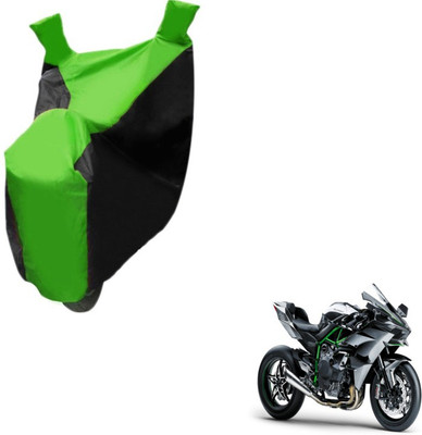 MOCKHE Two Wheeler Cover for Kawasaki(Ninja, Black, Green)