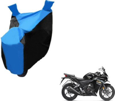 MOCKHE Two Wheeler Cover for Honda(CBR 250R, Black, Blue)