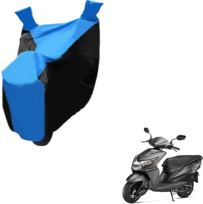 MOCKHE Two Wheeler Cover for Honda(Dio, Black, Blue)