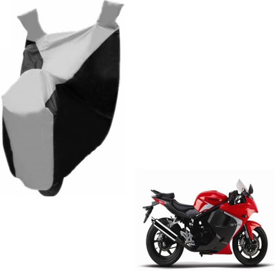 MOCKHE Two Wheeler Cover for Hyosung(GT250R, Black, Silver)