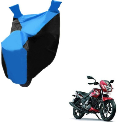 MOCKHE Two Wheeler Cover for TVS(Flame SR125, Black, Blue)