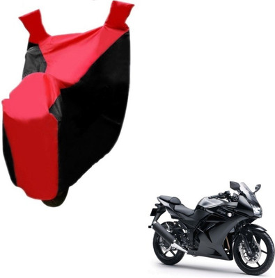 MOCKHE Two Wheeler Cover for Kawasaki(Ninja 250, Black, Red)