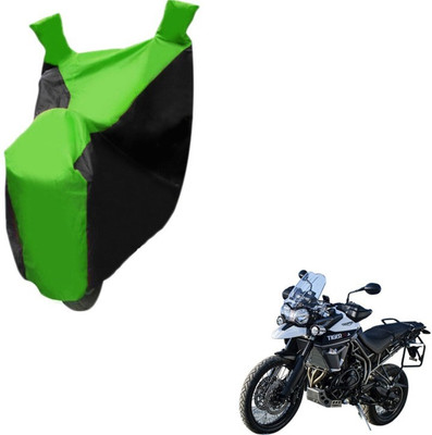 MOCKHE Two Wheeler Cover for Triumph(Tiger 800 XCA, Black, Green)