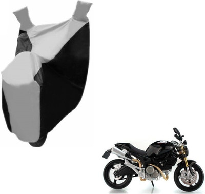 MOCKHE Two Wheeler Cover for Ducati(Monster 82, Black, Silver)