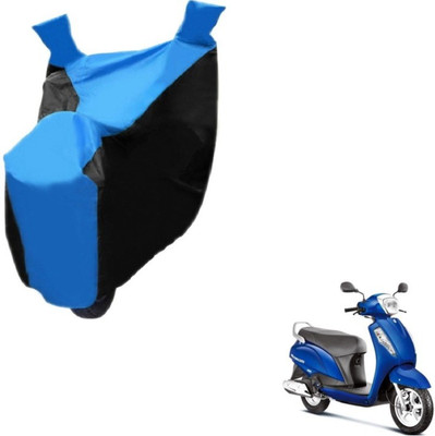 MOCKHE Two Wheeler Cover for Suzuki(Access, Black, Blue)