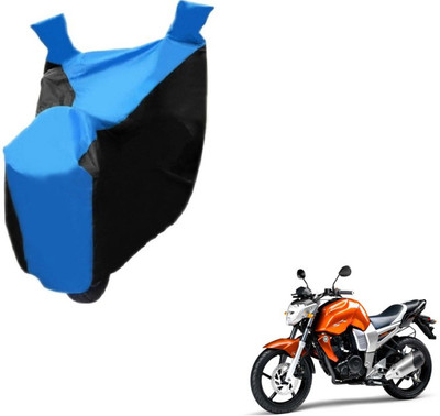 MOCKHE Two Wheeler Cover for Yamaha(FZ16, Black, Blue)
