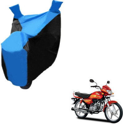 MOCKHE Two Wheeler Cover for Hero(CD deluxe, Black, Blue)