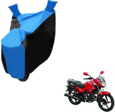 MOCKHE Two Wheeler Cover for Hero(Glamour FI, Black, Blue)