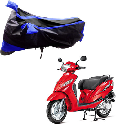 

Purpleheart Two Wheeler Cover for TVS(Wego, Black, Blue)