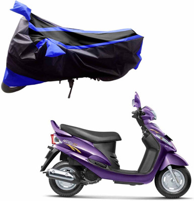 

Purpleheart Two Wheeler Cover for Mahindra(Rodeo RZ, Black, Blue)