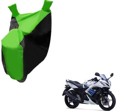 MOCKHE Two Wheeler Cover for Yamaha(YZF R15 S, Black, Green)