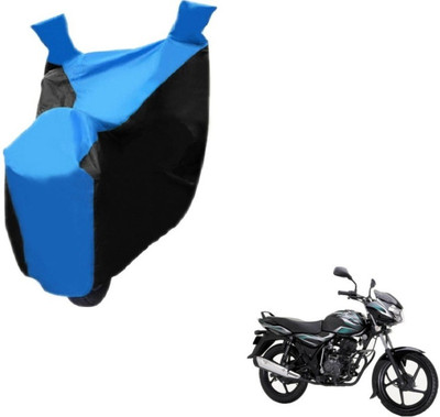 MOCKHE Two Wheeler Cover for Bajaj(Discover 100 DTS-i, Black, Blue)