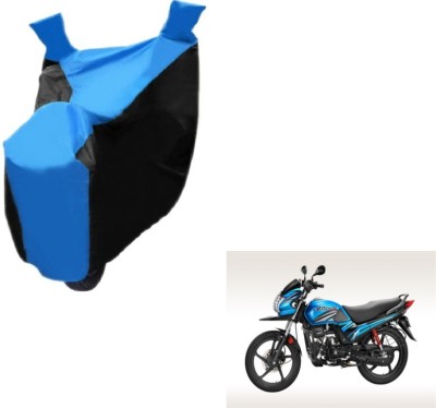 MOCKHE Two Wheeler Cover for Hero(Passion Pro TR, Black, Blue)