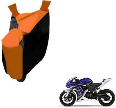 MOCKHE Two Wheeler Cover for Yamaha(YZF R25, Black, Orange)