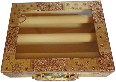 

Pride Star Rolly to store Bangles & cosmetic itmes Vanity Box(Golden)