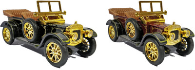 

Jack Royal Combo of 2 Metal Antique model cars(Black, Maroon)