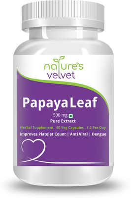 

Natures Velvet Lifecare Papaya Leaf Extract 500mg, 60 Veg Capsules(60 No)