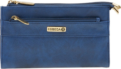 

Esbeda Women Blue Artificial Leather Wallet(14 Card Slots), D-blue