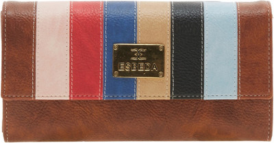 

Esbeda Women Brown Artificial Leather Wallet(9 Card Slots), Tan multi