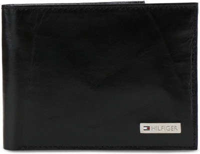Tommy Hilfiger Men Black Genuine Leather Wallet(12 Card Slots)