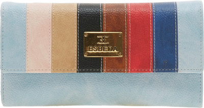 

Esbeda Women Blue Artificial Leather Wallet(9 Card Slots), L-blue multi
