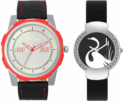 

VALENTIME VL42VT21 New Latest Stylish Designer Collection Leather Combo Couple Diamond Fancy Casual Best Offer Watch - For Men & Women
