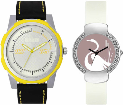 

VALENTIME VL43VT26 New Latest Stylish Designer Collection Leather Combo Couple Fancy Diamond Party Best Offer Watch - For Men & Women