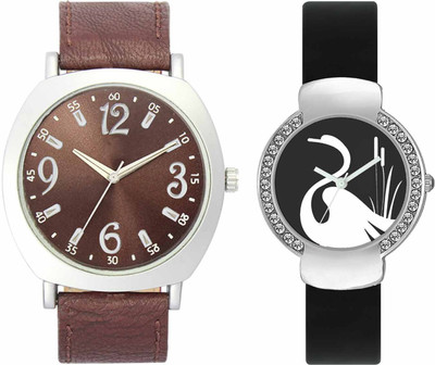 View VALENTIME VL46VT21 New Latest Stylish Designer Collection Leather Combo Couple Diamond Fancy Casual Best Offer Watch  - For Men & Women Wrist Watches Price Online(Valentime)