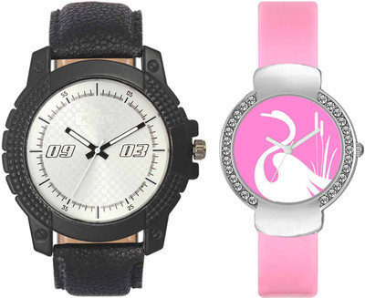 

VALENTIME VL38VT24 New Latest Stylish Designer Collection Leather Combo Diamond Couple Fancy Casual Best Offer Watch - For Men & Women