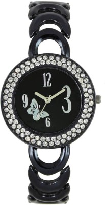 Gopal Retail Black Metal Diamond Analog Casual Looking Watch  - For Girls   Watches  (Gopal Retail)