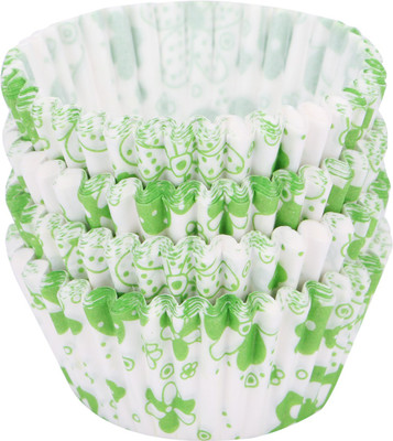 

Flour butter chocolate Cupcake liner 100 pcs Paper Cake Server(Green, Pack of 1)