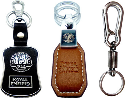 City Choice Royal Enfield & Spring Hook Combo Locking Key Chain(Multicolor)