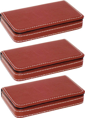 

billioBAG |Premium Quality| Handcrafted |Combo of 3| Brown_Soft Leather Executive, Business Name Card, ATM Card, DL Holder Cum Mini Wallet 15 Card Holder(Set of 3, Brown)