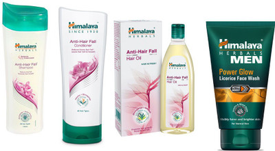 

Himalaya Anti Hair Fall Hair Oil, Anti Hair Fall Shampoo, Anti Hair Fall Conditioner, Men Power Glow Licorice Face Wash(Set of 4)