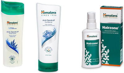 

Himalaya Anti Dandruff Shampoo, Anti Dandruff Conditioner, Hairzone Solution(Set of 3)