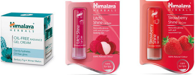 

Himalaya Oil Free Radiance Gel Cream, Litchi Shine Lip Care, Strawberry Shine Lip Care(Set of)