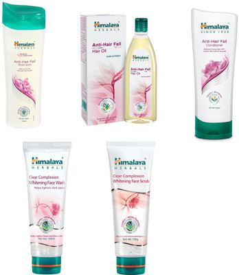 

Himalaya Anti Hair Fall Hari Oil, Anti Hair Fall Shampoo, Anti Hair Fall Conditioner, Clear Complexion Whitening Face Wash, Clear Complexion Whitening Face Scrub(Set of)