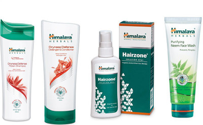 

Himalaya Dryness Defense Protein Shampoo, Dryness Defense Detangler & Conditioner, Hairzone Solution, Purifying Neem Face Wash(Set of)