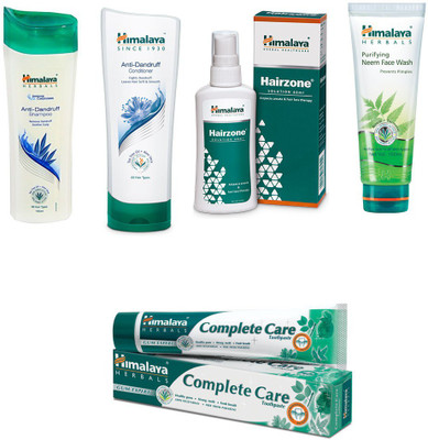 

Himalaya Anti Dandruff Shampoo, Anti Dandruff Conditioner, Hairzone Solution, Purifying Neem Face Wash, Toothpaste(Set of)
