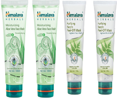 

Himalaya Moisturzing Aloe Vera Face Wash, Purifying Neem Peel Off Mask, Moisturzing Aloe Vera Face Wash, Purifying Neem Peel Off Mask,(Set of)