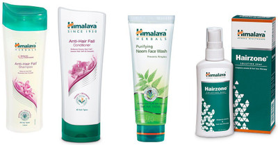 

Himalaya Anti Hair Fall Shampoo, Anti Hair Fall Conditioner, Hairzone Solution, Purifying Neem Face Wash(Set of)
