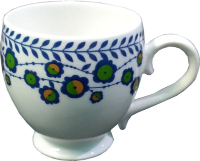 Speed Speed Bone China(White, Blue, Pack of 6)