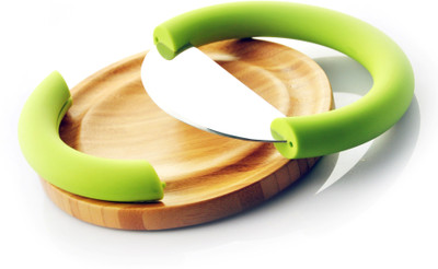 

hi lisa Herb cutter Bamboo, Stainless Steel Cutting Board(Green Pack of 2)