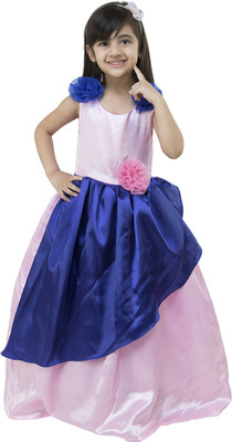 

Samsara Couture Girls Maxi/Full Length Party Dress(Blue, Sleeveless, Pink & blue