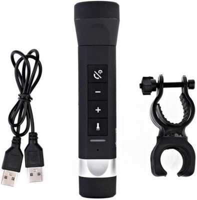 

VibeX ® Compact Outdoor Sports Torch With MP3 player function. Mobile Power Bank FM Radio function LED Front Light(Black)