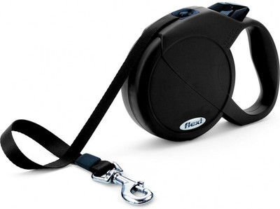 

trixie fun L 5m/16ft/50kg retractable 500 cm Dog Strap Leash(Black)