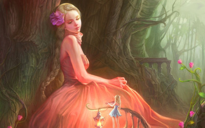 

DIGITAL PAINTING WALL HD WALLPAPER ART PAPER FANTASY PRINCESS Fine Art Print(19 inch X 13 inch, Rolled)