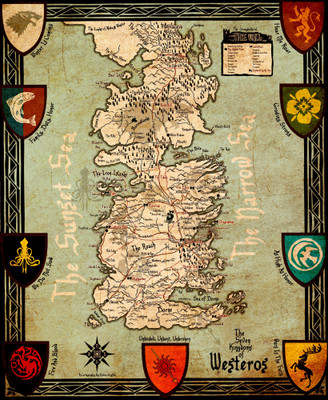 

Seven Kingdoms Of Westeros Map - Game Of Thrones Collection - Premium Quality Poster Paper Print(12 inch X 17 inch)