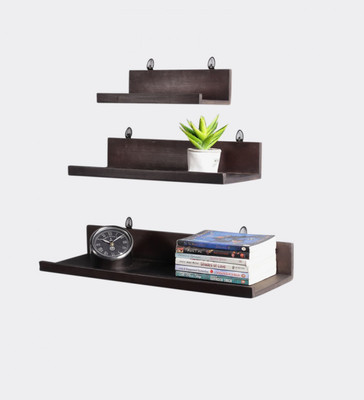 La Stella B MDF, Wooden Wall Shelf(Number of Shelves - 3, Brown)